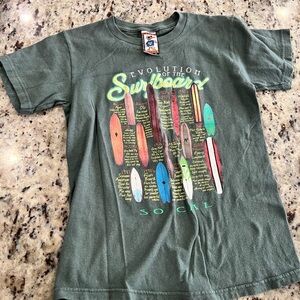 Teal Surfboard Kids T-Shirt